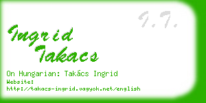 ingrid takacs business card