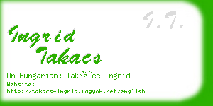 ingrid takacs business card